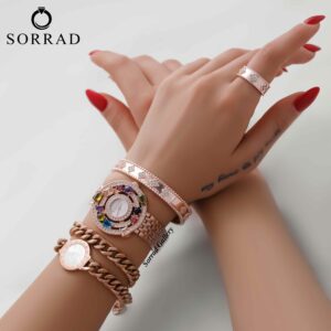 ساعت بولگاری زنانه / ساده بند استیل رنگ رزگلد صفحه دورنگین رزگلد-سفید - Image 2